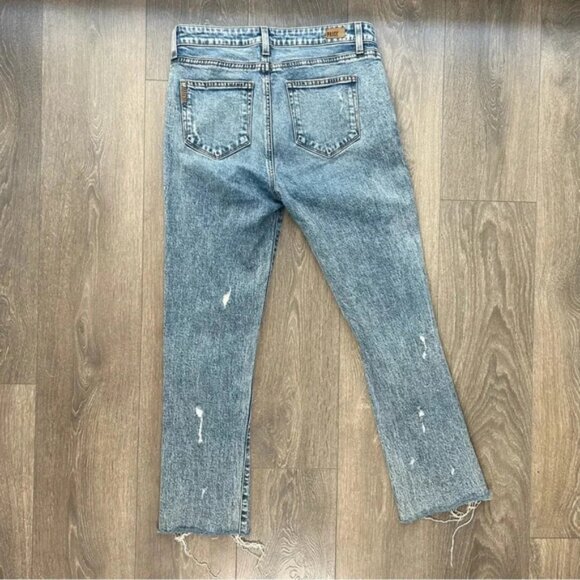 Paige Monica Jeans denim Straight Leg Frayed Hem Westlyn Distressed Size 27 - Picture 10 of 14